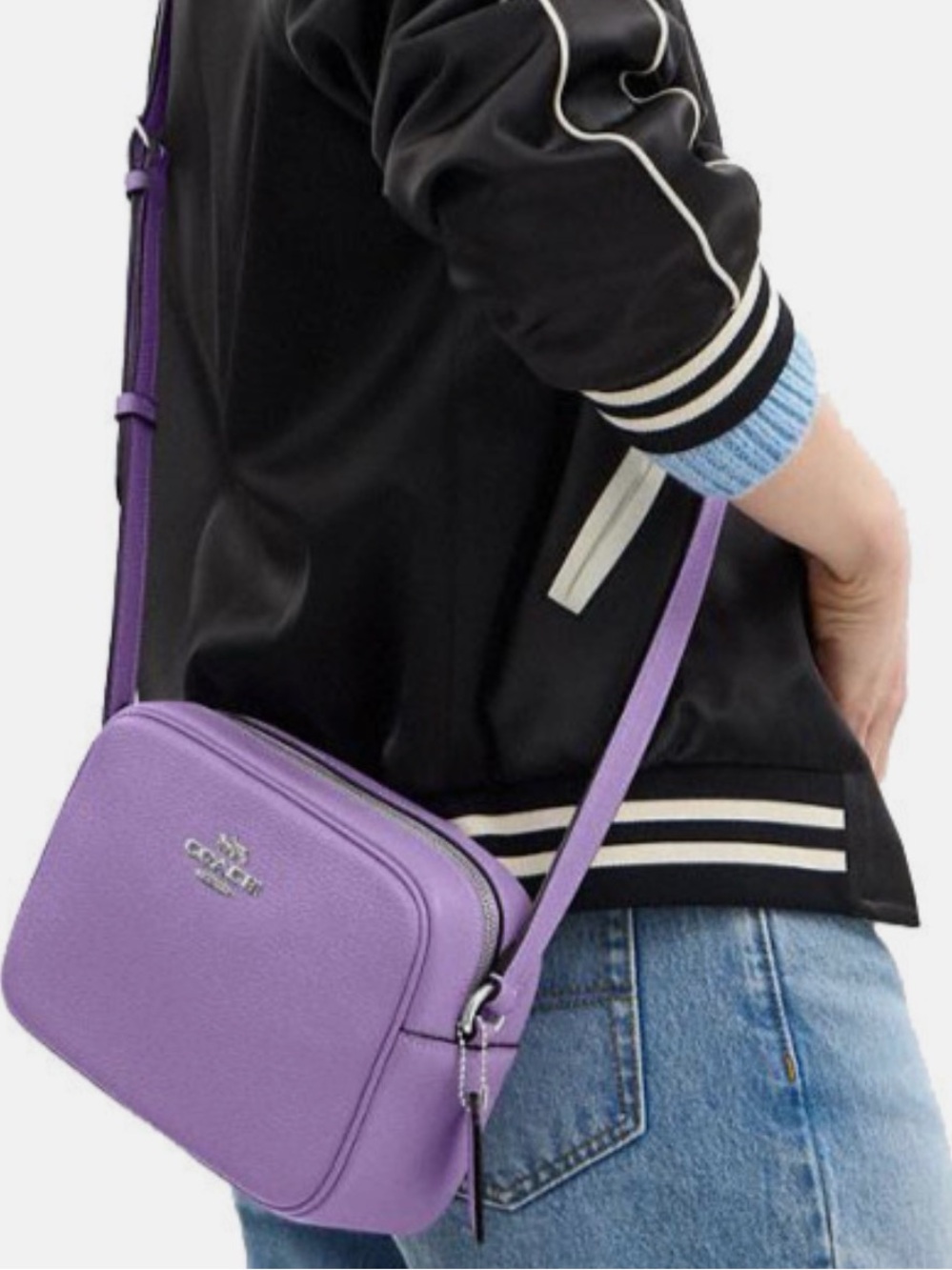 Coach JAMIE Pebbled Leather Crossbody CAMERA BAG in Iris.. Like New.